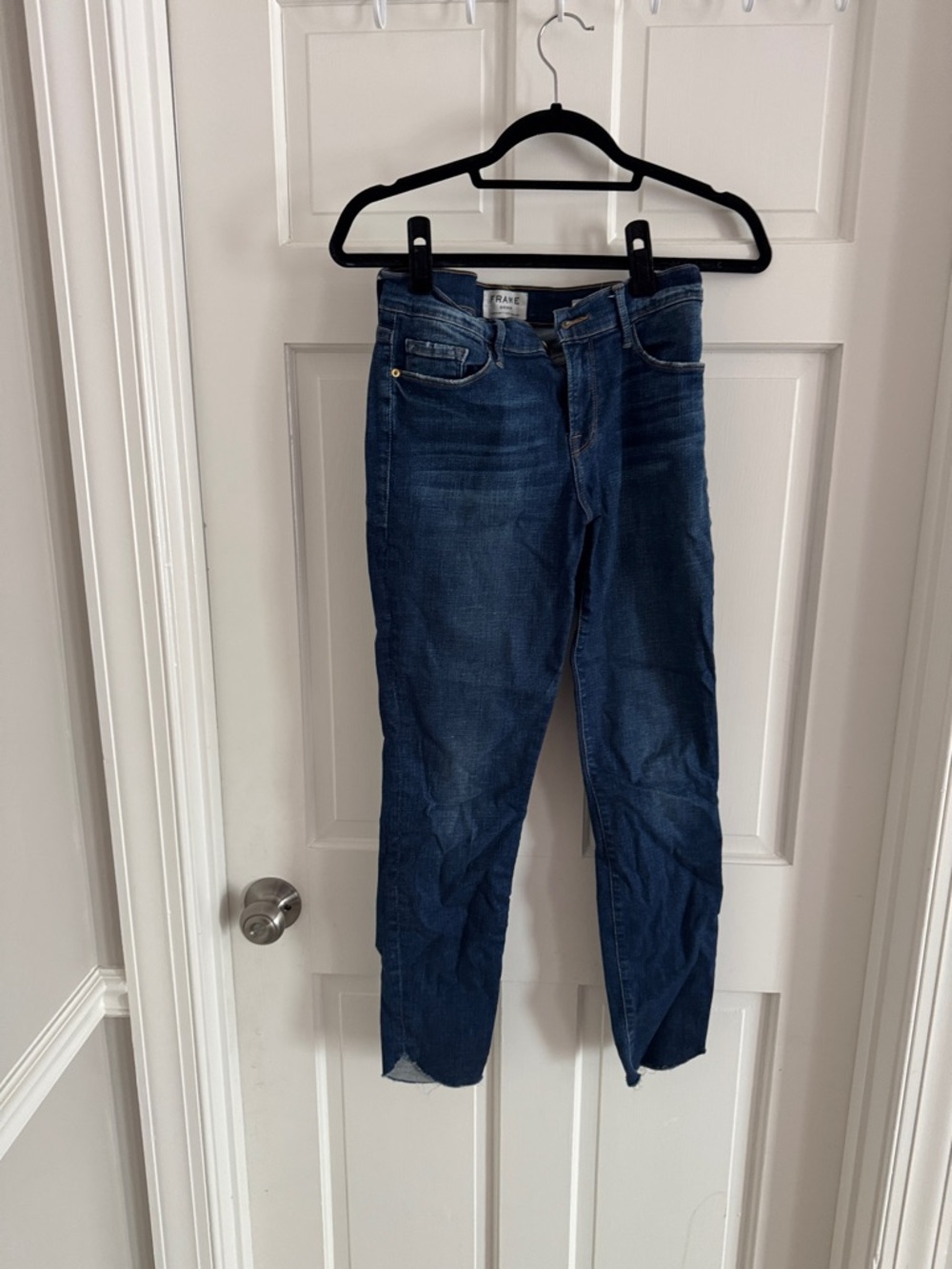 Frame Denim Dark Blue Straight Leg Jeans